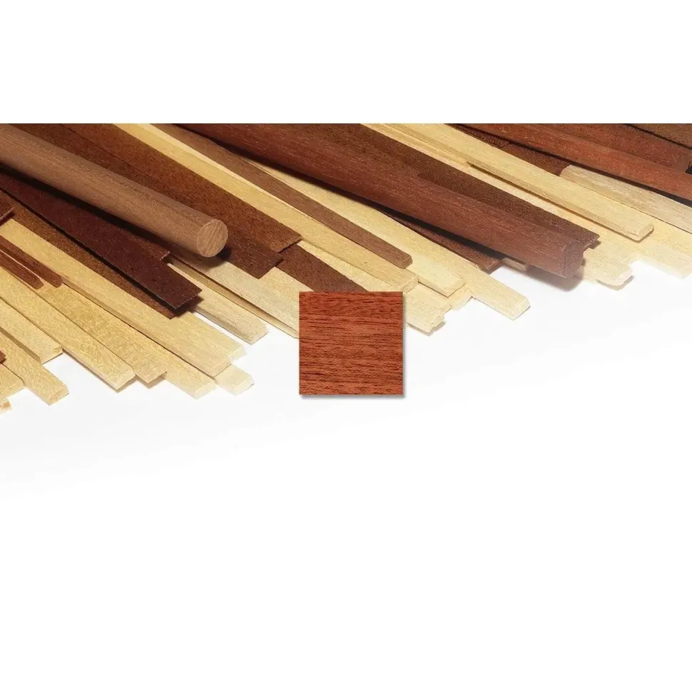 Listons Sapelli rouge acajou 1m - 1 x 7 mm - x100 pieces - OCCRE - OCCRE