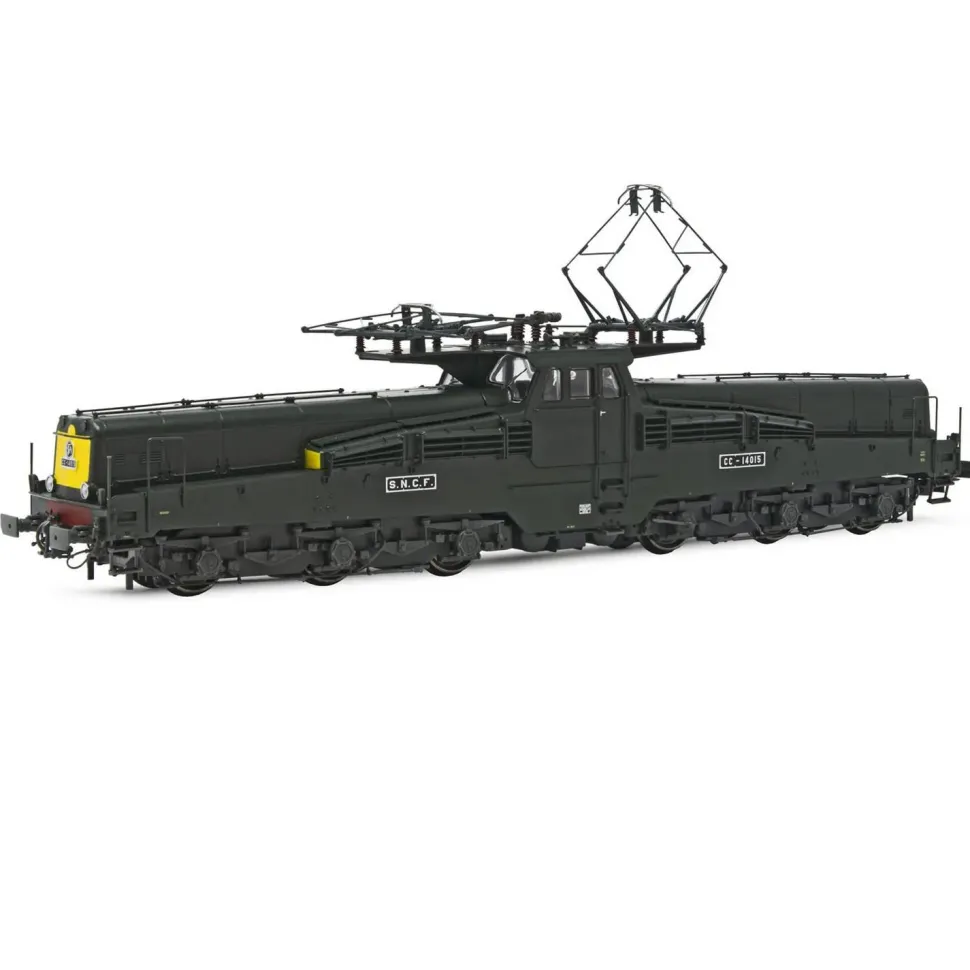 Locomotive électrique SNCF verte CC 14015 avec 2 fanaux et décodeur sonore - Jouef