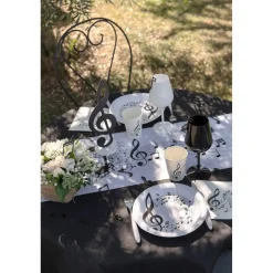 Lot de 10 Gobelets Musique Clé de sol, Blanc 25cl - RueDeLaFete