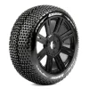 Louise RC - B-TURBO - Pneus 1-8e Buggy - Soft - Jantes à batons Noirs - Hex 17mm - 1 Paire - Louise RC Tyres