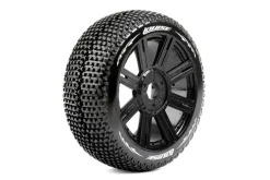 Louise RC - B-TURBO - Pneus 1-8e Buggy - Soft - Jantes à batons Noirs - Hex 17mm - 1 Paire - Louise RC Tyres