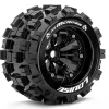 Louise RC - MT-MCROSS - Pneus 1-8e Monster Truck - Medium - Jantes 3.8" Noirs - 1/2"-Offset - EP E-R - Louise RC Tyres