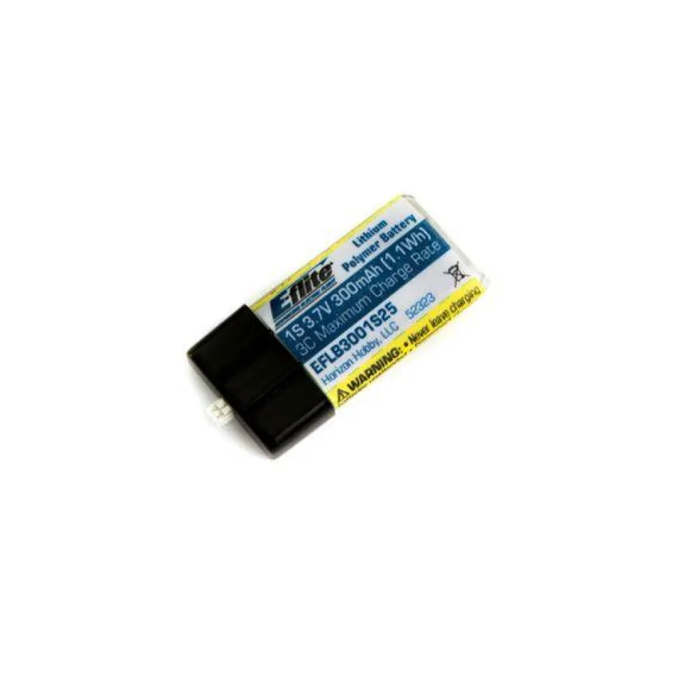 300mAh 1S 3.7V 25C LiPo Battery - E-flite