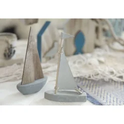 Maison en bois 15cm avec Poisson bleu inséré - RueDeLaFete