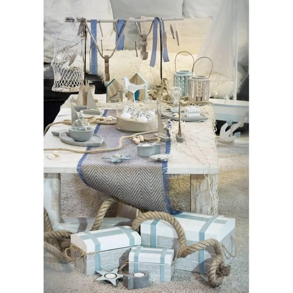 Maison en bois 15cm avec Poisson bleu inséré - RueDeLaFete