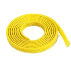 Manchon de protection pour câbles - Tressé - 8mm - Jaune - 1m - Gforce