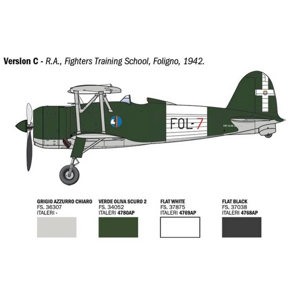 Maquette avion : FIAT CR.42 Falco Assault/Night Fighter en 1:48 - Italeri