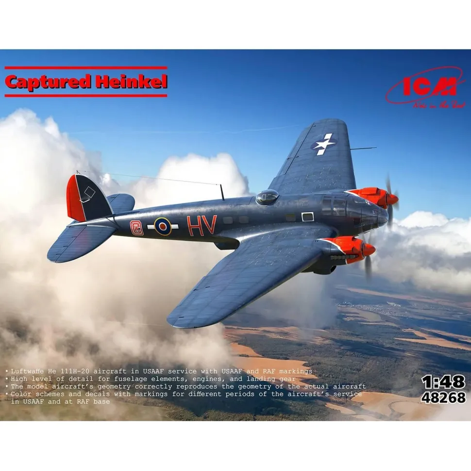Maquette avion : Heinkel Capturé RAF en 1:48 - ICM