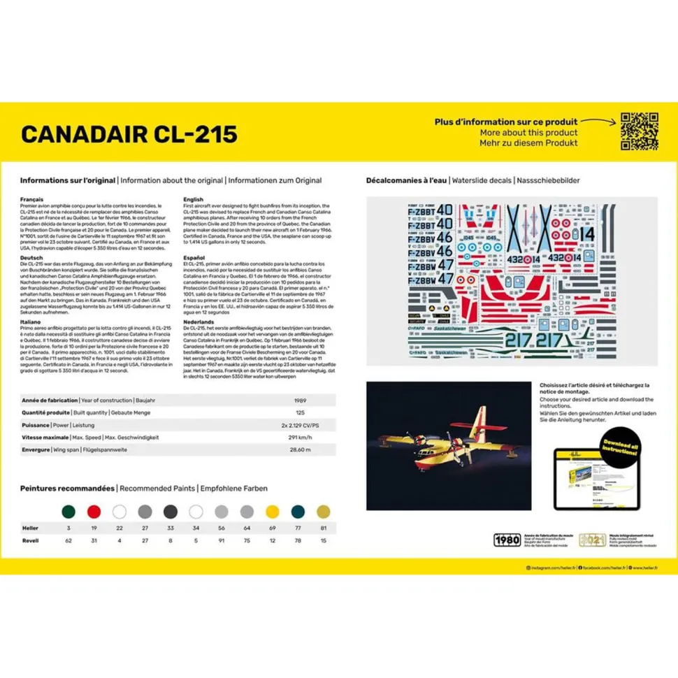Maquette avion : Kit : Canadair CL-215 - Heller