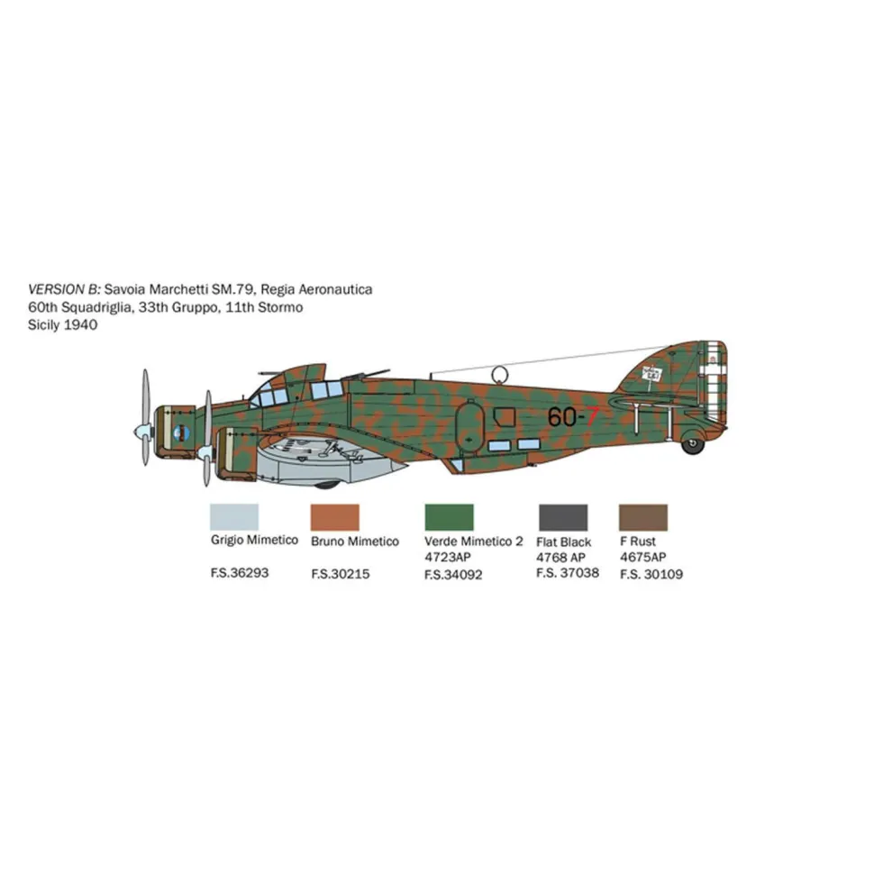 Maquette avion : S.79 Sparviero version bombardier - Italeri