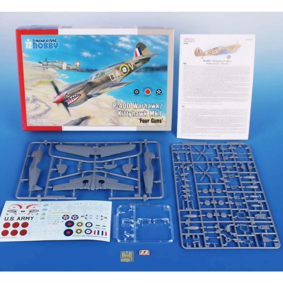Maquette avion militaire : P-40D Warhawk/Kittyhawk MkI "Four Guns" - Special Hobby