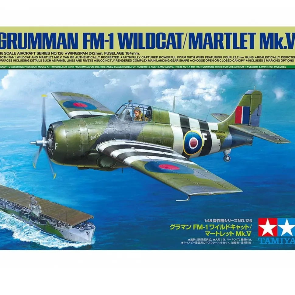 Maquette avion militaire : Grumman FM-1 Wildcat/Martlet Mk.V - Tamiya