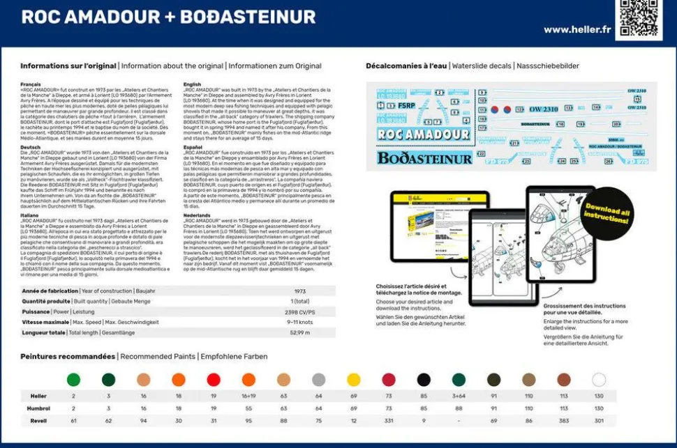 Maquette bateau : Starter kit : Roc amadour + Bodasteinur Twinset - Heller