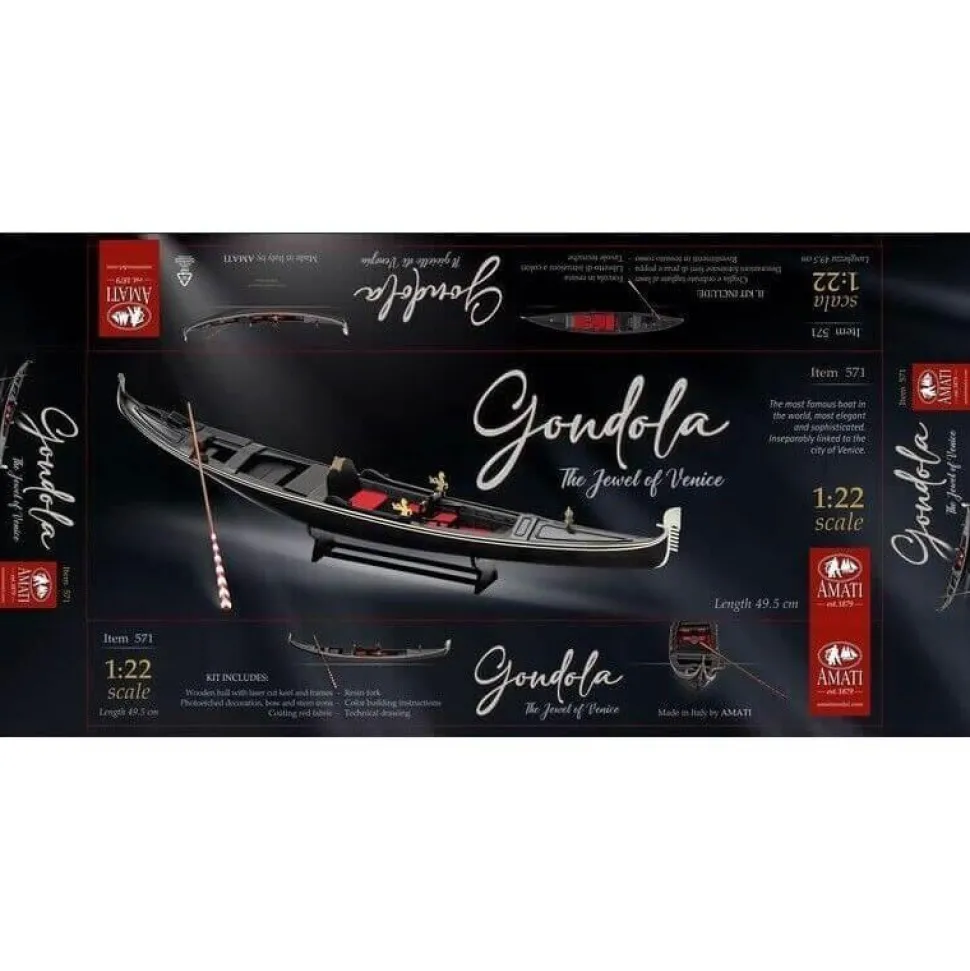 Maquette bateau en bois : Gondole Vénitienne - Amati