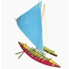Maquette bateau en bois : Canoë Hawaïen avec voile Nalu - Artymon