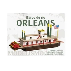 Maquette bateau en bois : Fluvial à roue Orléans - Artymon