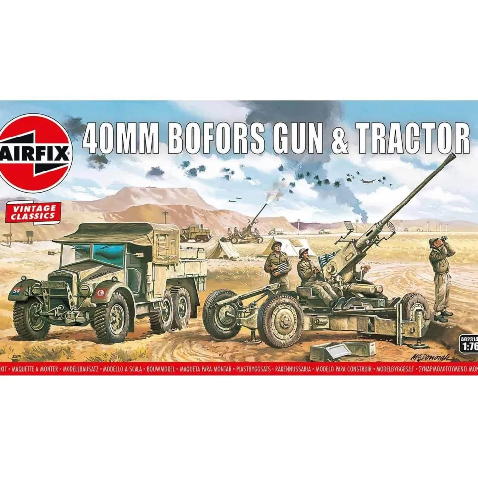 Maquette canon : Vintage Classics : Bofors 40mm Gun & Tractor - Airfix