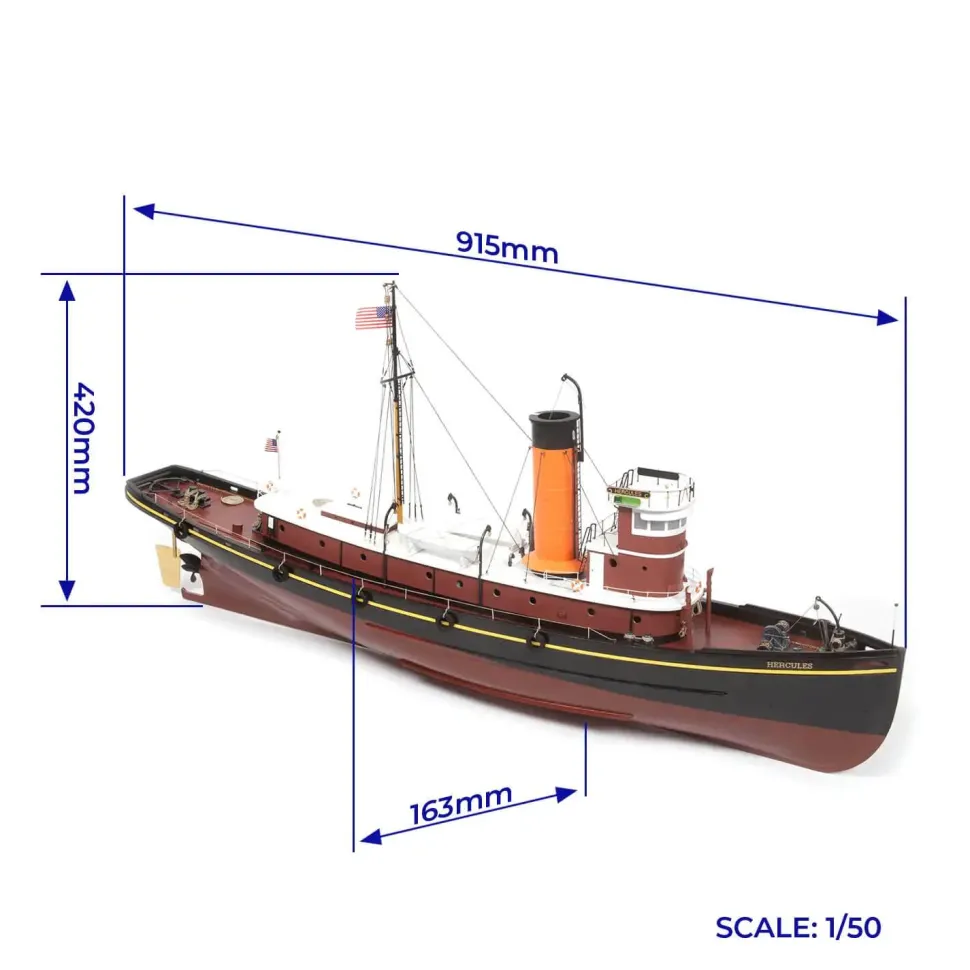 Maquette de bateau en bois : Remorqueur Hercules - OCCRE