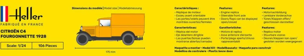 Maquette de voiture : Starter kit : Citroën C4 Fourgon - Heller