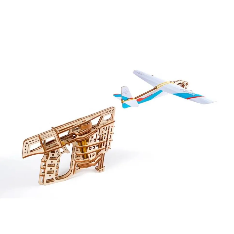 Maquette en bois démarreur d'Avion : Aéro-lanceur, modèle mécanique - Ugears