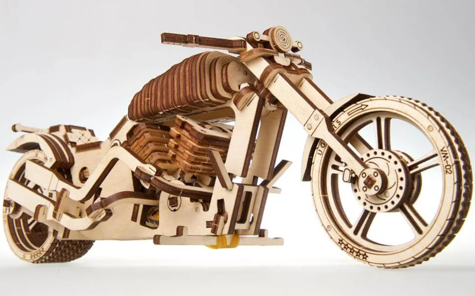 Maquette en bois Moto : Moto VM-02, modèle mécanique - Ugears