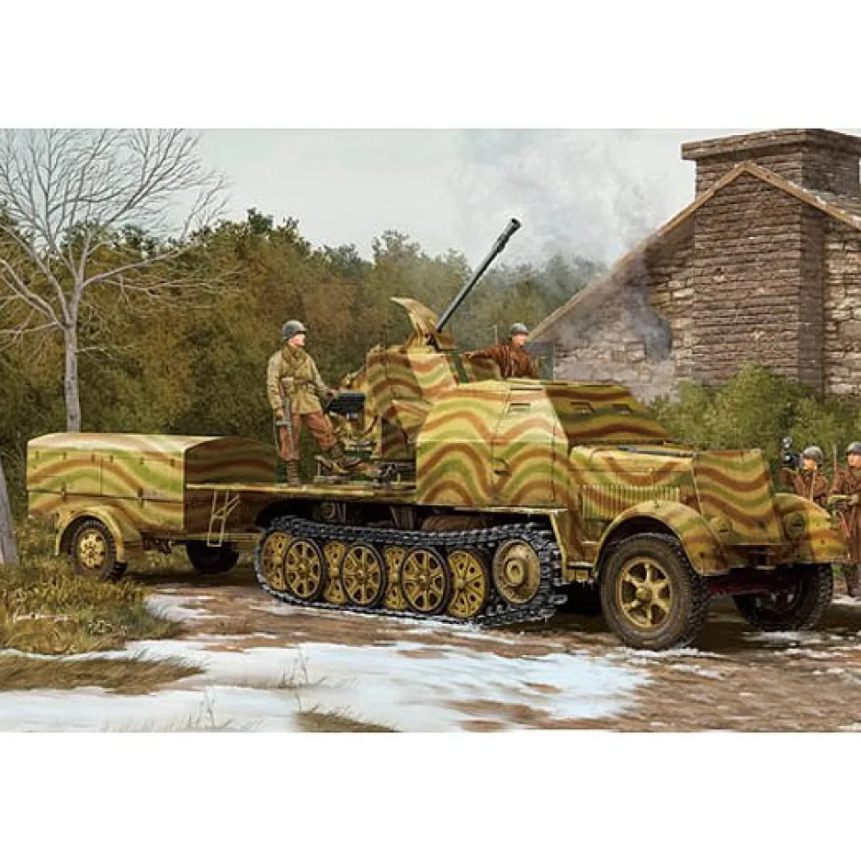 Maquette Half-track : 3.7cm Flak 43 auf Selbstfahrlafette : Sd.Kfz 7/2 - Trumpeter