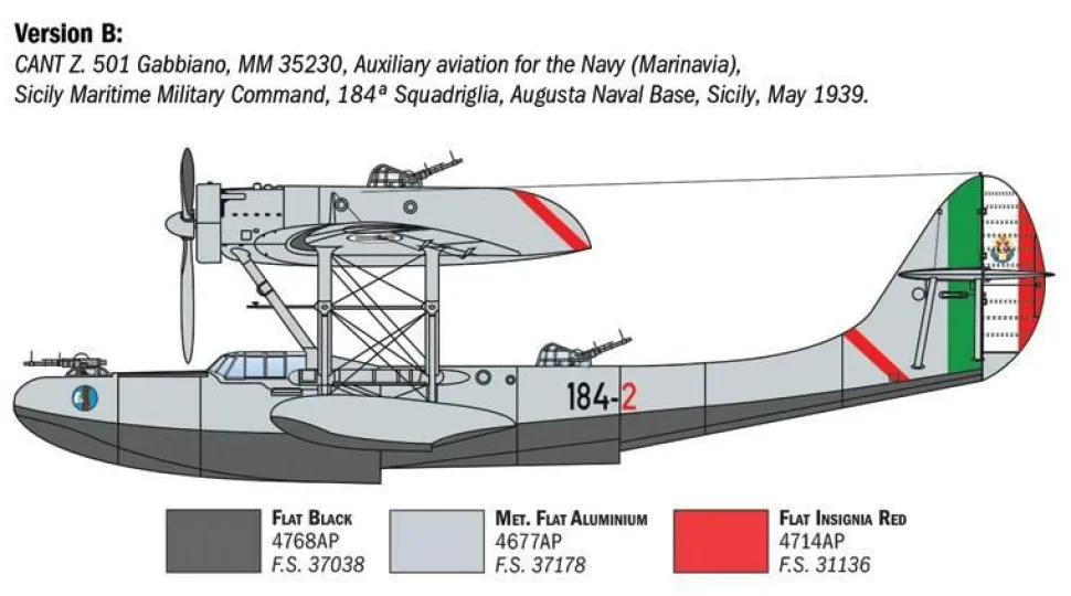 Maquette hydravion : Cant Z.501 Gabbiano - Italeri