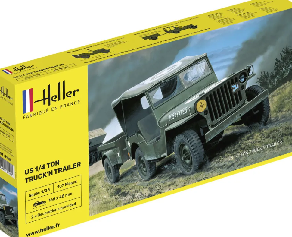 Maquette Jeep Willys Overland et remorque : 1/35 - sans marque EA