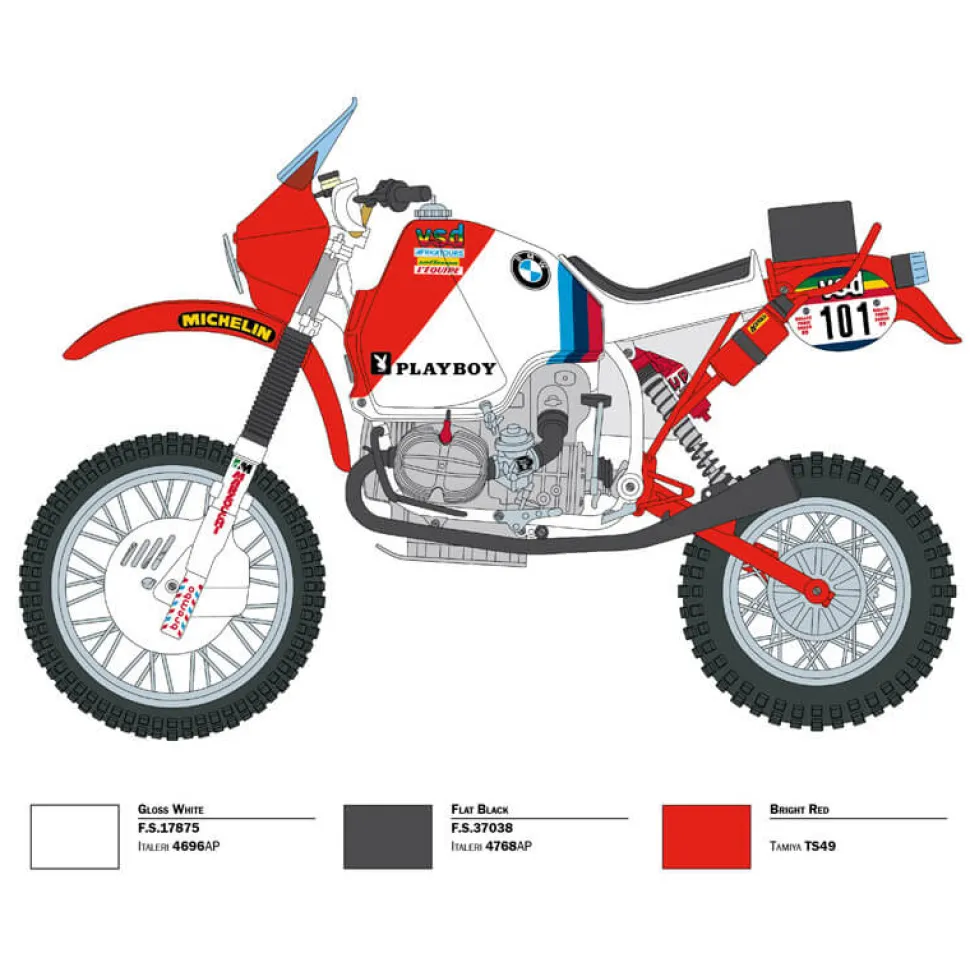 Maquette moto : BMW R80G/S Paris Dakar 1985 - Italeri
