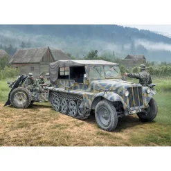 Maquette véhicule militaire et figurines : Sd.Kfz.10 avec obusier Le.IG 18 et équipage - Italeri