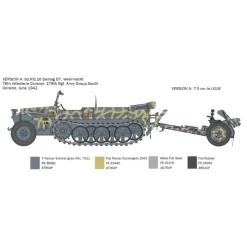 Maquette véhicule militaire et figurines : Sd.Kfz.10 avec obusier Le.IG 18 et équipage - Italeri