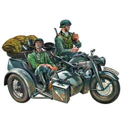 Maquette véhicule militaire avec figurines : Zündapp KS750 et Sidecar - Italeri