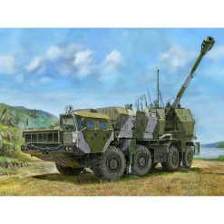 Maquette véhicule militaire : Canon de défense côtière russe de 130 mm A-222 Bereg - Trumpeter