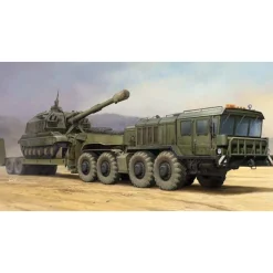 Maquette véhicule militaire : Transporteur russe KZKT-7428 avec semi-remorque KZKT-9101 - Trumpeter