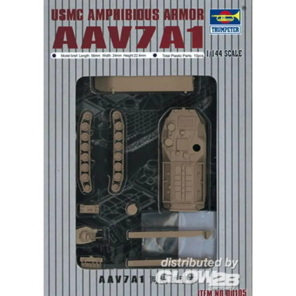 Maquette véhicule militaire : Véhicule blindé amphibie AAV7A1 - Trumpeter