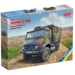 Maquette véhicule militaire : Unimog S 404, camion radio de l'armée allemande - ICM