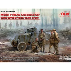 Maquette Véhicule militaire : Model T RNAS Armoured Car with WWI British Tank rew - ICM