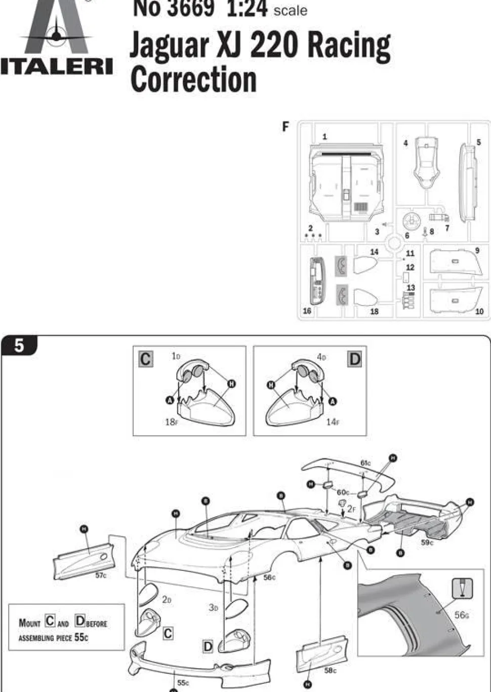 Maquette voiture : Jaguar XJ 220 Racing - Italeri
