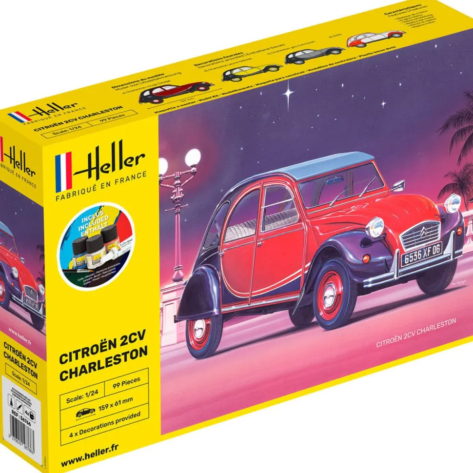 Maquette voiture : Kit : Citroën 2 CV Charleston - Heller