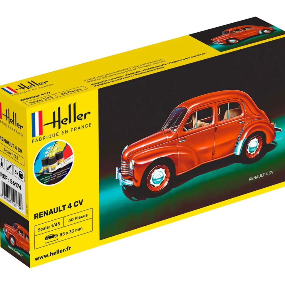 Maquette voiture : Kit : Renault 4 CV - Heller