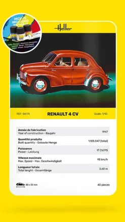 Maquette voiture : Kit : Renault 4 CV - Heller