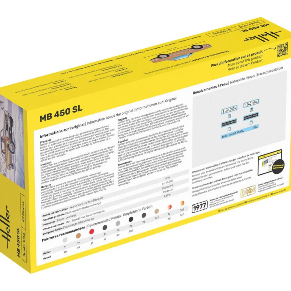 Maquette voiture : MB 450SL - Heller
