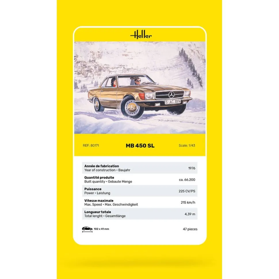 Maquette voiture : MB 450SL - Heller
