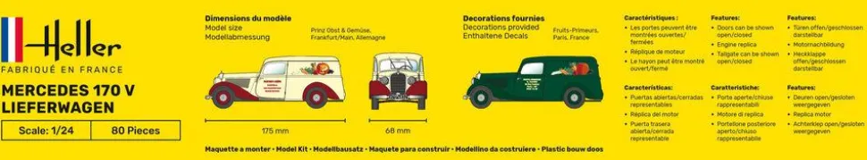 Maquette voiture : Mercedes 170 V Lieferwagen - Heller
