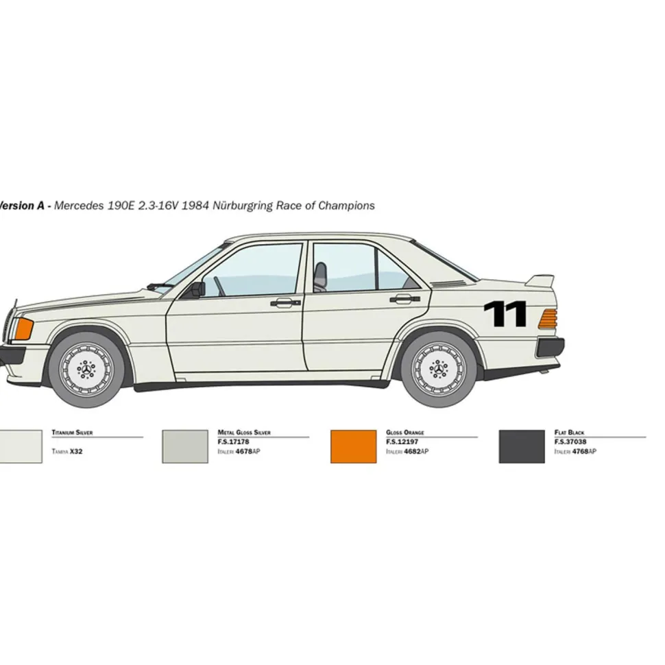 Maquette voiture : Mercedes-Benz 190E 2.3 16V - Italeri
