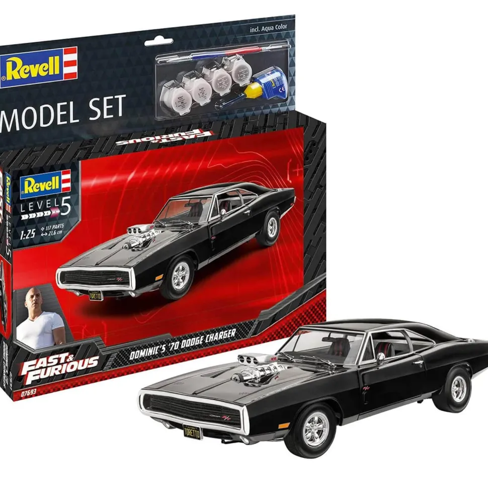Maquette voiture : Model Set : Fast & Furious Dominics 1970 Dodge Charger - Revell