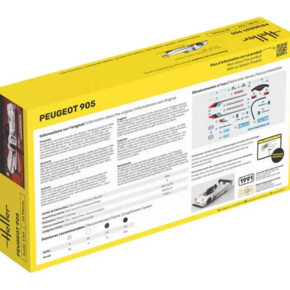 Maquette voiture : Peugeot 905 en 1:43 - Heller