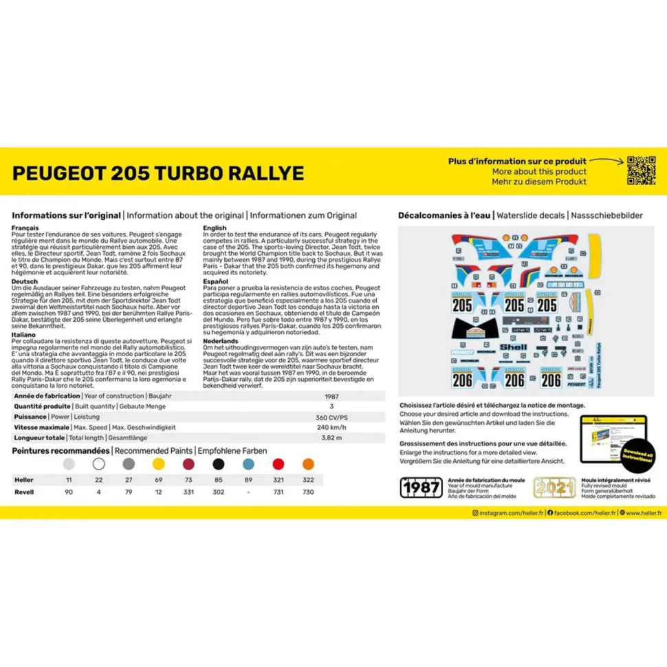 Maquette voiture : Peugeot 205 rallye - Heller