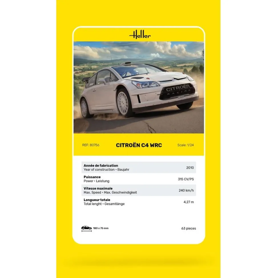 Maquette voiture 60 pièces : Citroën C4 WRC '10 - Heller