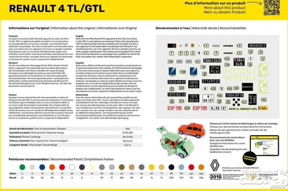 Maquette Voiture : Renault 4L - Heller